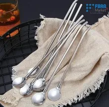 قاشق شربت خوری نی دار مدل مارپیچ 6 عددی gallery0