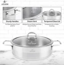 ست قابلمه 10 پارچه , LIFE-SMILE ,LIFEP12-10SILVER, استیل ضد زنگ با کف القایی gallery2