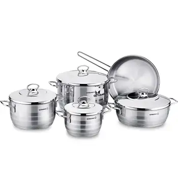 سرویس قابلمه استیل کرکماز  ظرفیت 9 پارچه