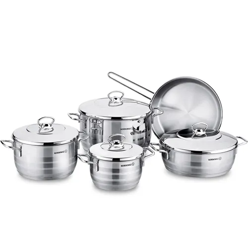 سرویس قابلمه استیل کرکماز  ظرفیت 9 پارچه