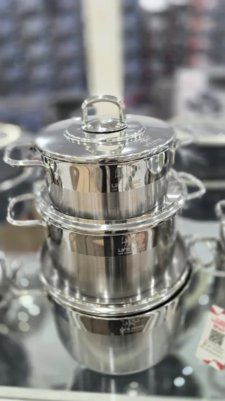 سرویس قابلمه استیل 10 پارچ لایف اسمایل مدلp24 gallery1