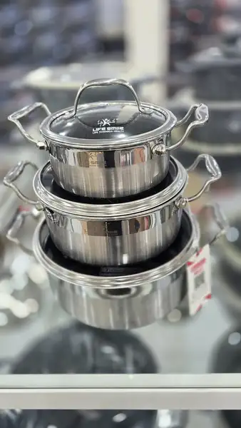 سرویس قابلمه استیل لیزری لایف اسمایل 6 پارچ مدل P12