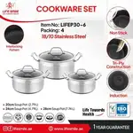 سرویس قابلمه 6 پارچ استیل کف لیزری لایف اسمایل مدل p30 thumb 1