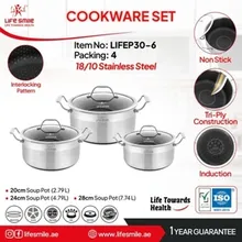 سرویس قابلمه 6 پارچ استیل کف لیزری لایف اسمایل مدل p30 gallery0